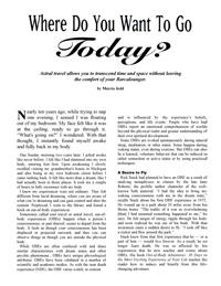 Where do you want to go today - Article by Marcia Jedd